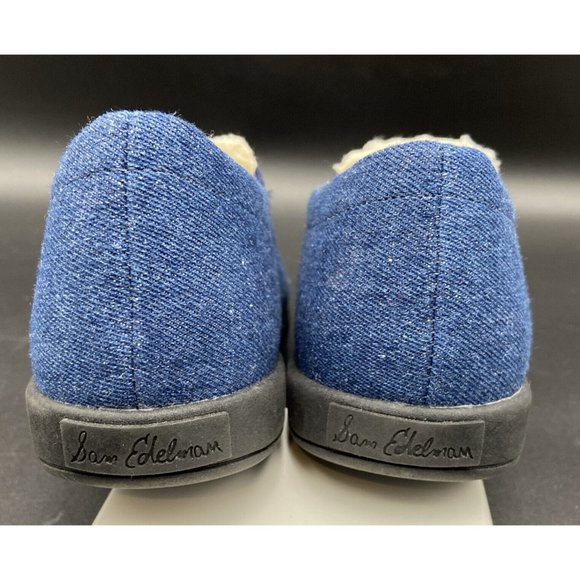 Sam Edelman Flat Denim Shoes Holy Cow Embroidery Blue Color Size 4 - Picture 7 of 10